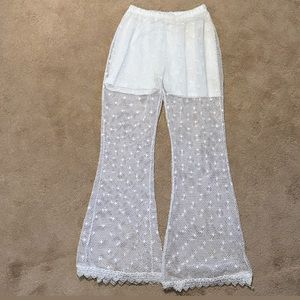 White lace pants